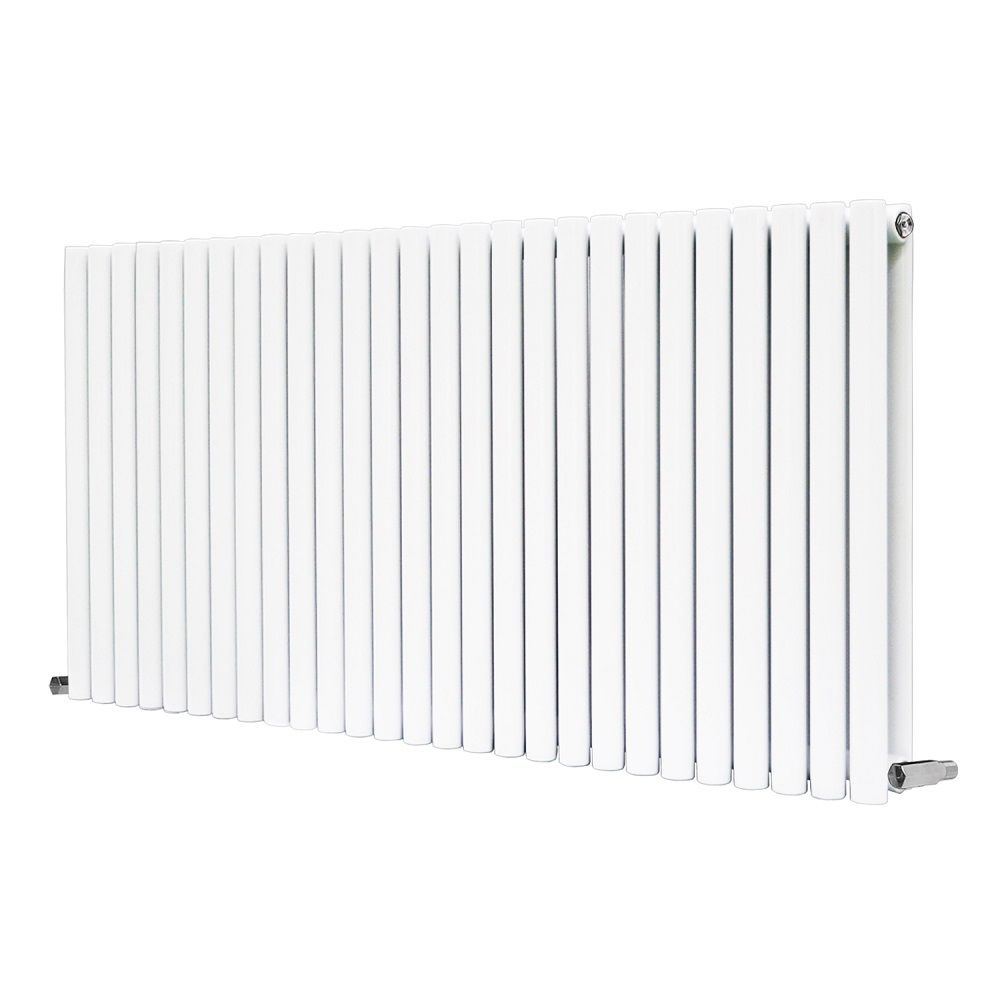 Rex horizontal Double oval designer Radiator 600x1600mm White & Anthrecite