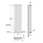 Vertical Designer Oval Column Radiator 1600x354mm Double White & Anthracite