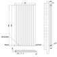 Vertical Designer Oval Column Radiator 1800x590mm Double White & Anthracite