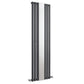 Vertical Designer Mirro Oval Panel Tall Radiator 1800x500mm Single Anthracite