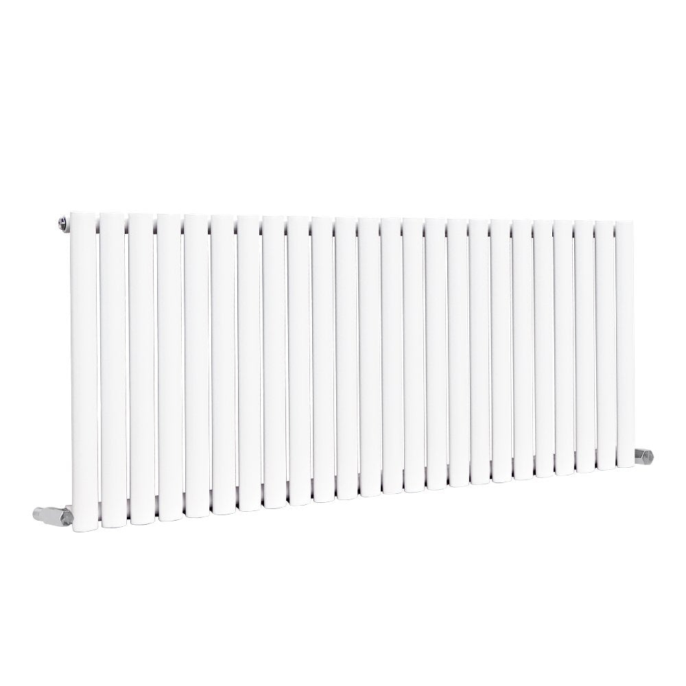 Rex horizontal Single oval designer Radiator 600x1416mm White & Anthrecite