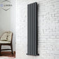 Vertical Designer Flat Panel Tall Radiator 1600x350mm Double White & Anthracite