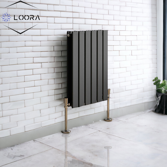 LOORA Horizontal Designer Flat Panel Radiator 600x420mm Double White & Anthracite