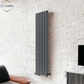 LOORA Vertical Designer Flat Panel Tall Radiator 1600x350mm Single White & Anthracite