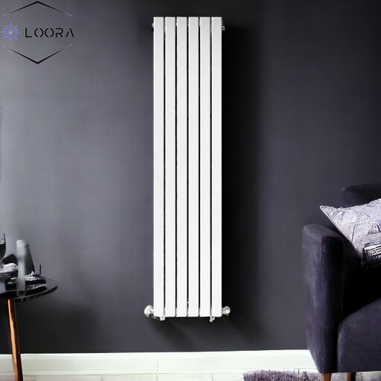 LOORA Vertical Designer Flat Panel Tall Radiator 1800x420mm Single White & Anthracite