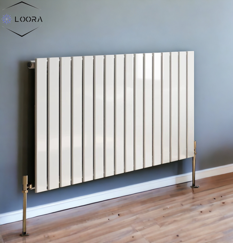 LOORA Horizontal Designer Flat Panel Radiator 600x1190mm Single White & Anthracite