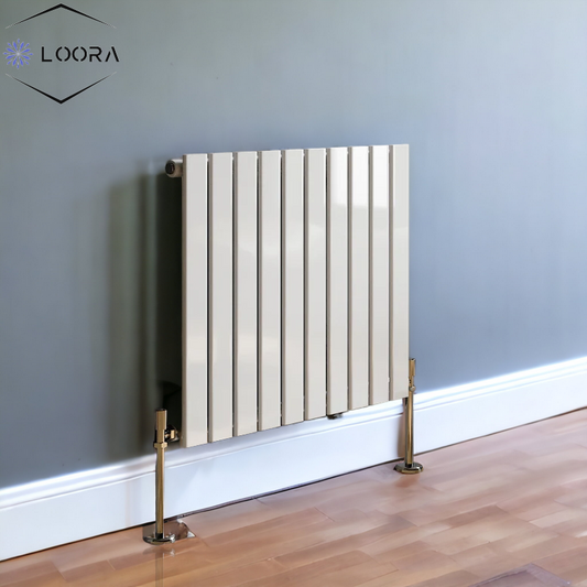 LOORA Horizontal Designer Flat Panel Wall Radiator 600x700mm Single White & Anthracite