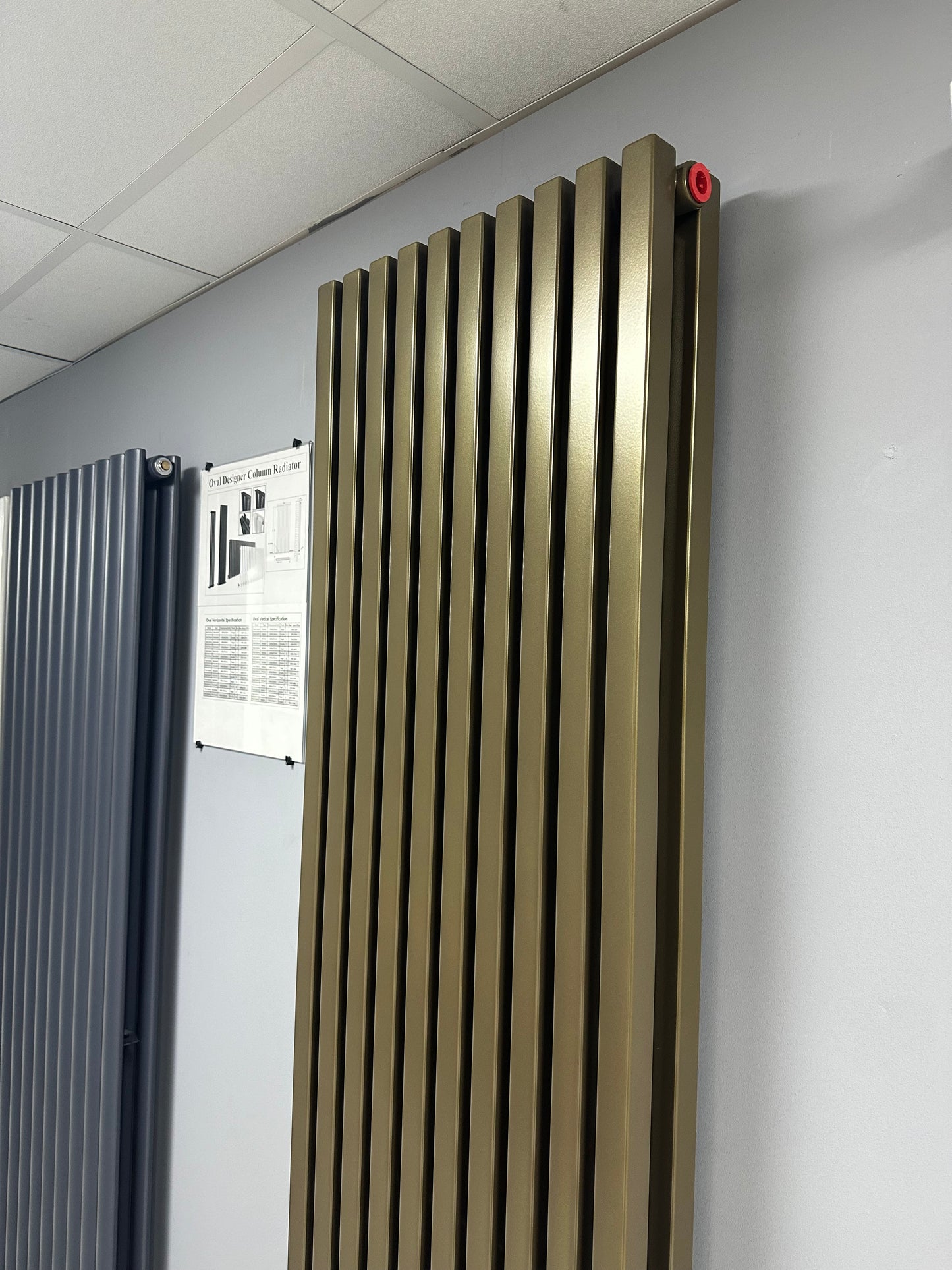 Vertical Designer Square Double Panel Tall Radiator 1800x450mm Bronze