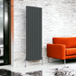 Vertical Designer Oval Column Radiator 1800x590mm Double White & Anthracite