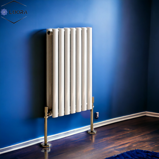 LOORA horizontal  Double oval designer Radiator 600x413mm White & Anthrecite