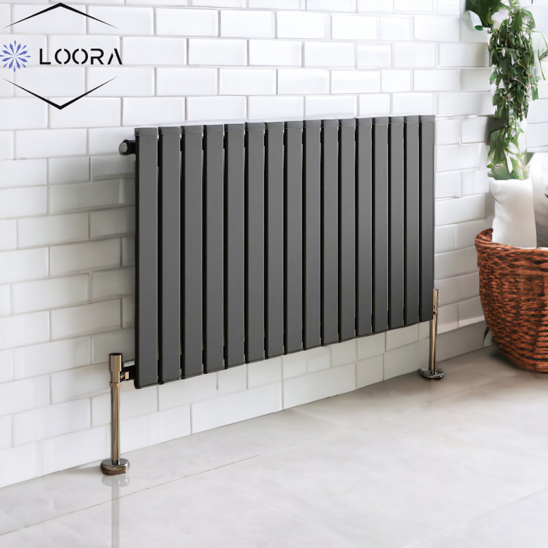 LOORA Horizontal Designer Flat Panel Radiator 600x1190mm Single White & Anthracite