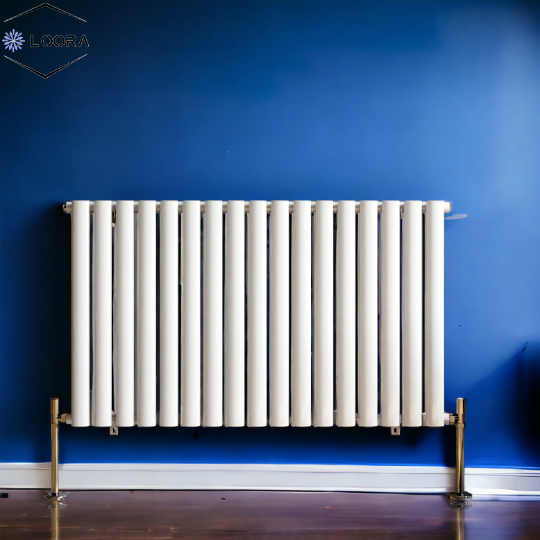 Rex horizontal  Single oval designer Radiator 600x1003mm White & Anthrecite