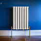 Rex horizontal  Single oval designer Radiator 600x413mm White Anthrecite