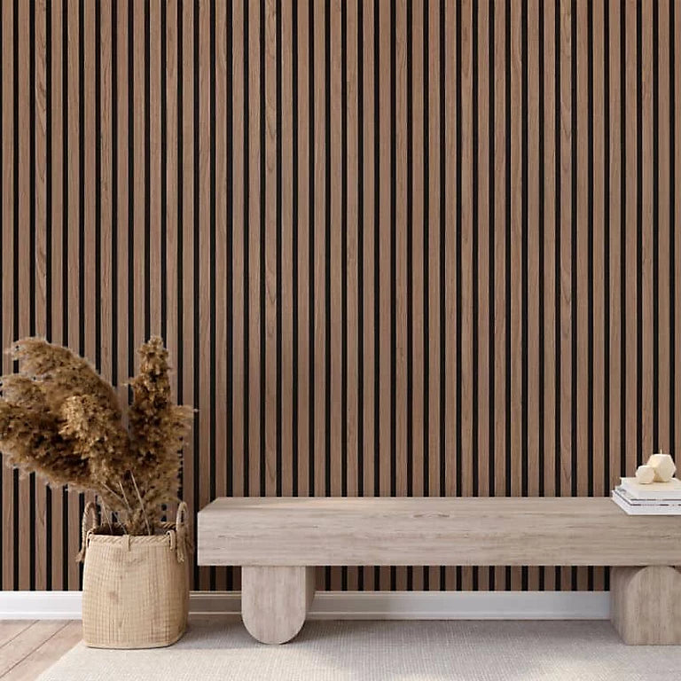 LOORA Smoke Walnut Oak Acoustic Wood Wall Panels 2400X600mm