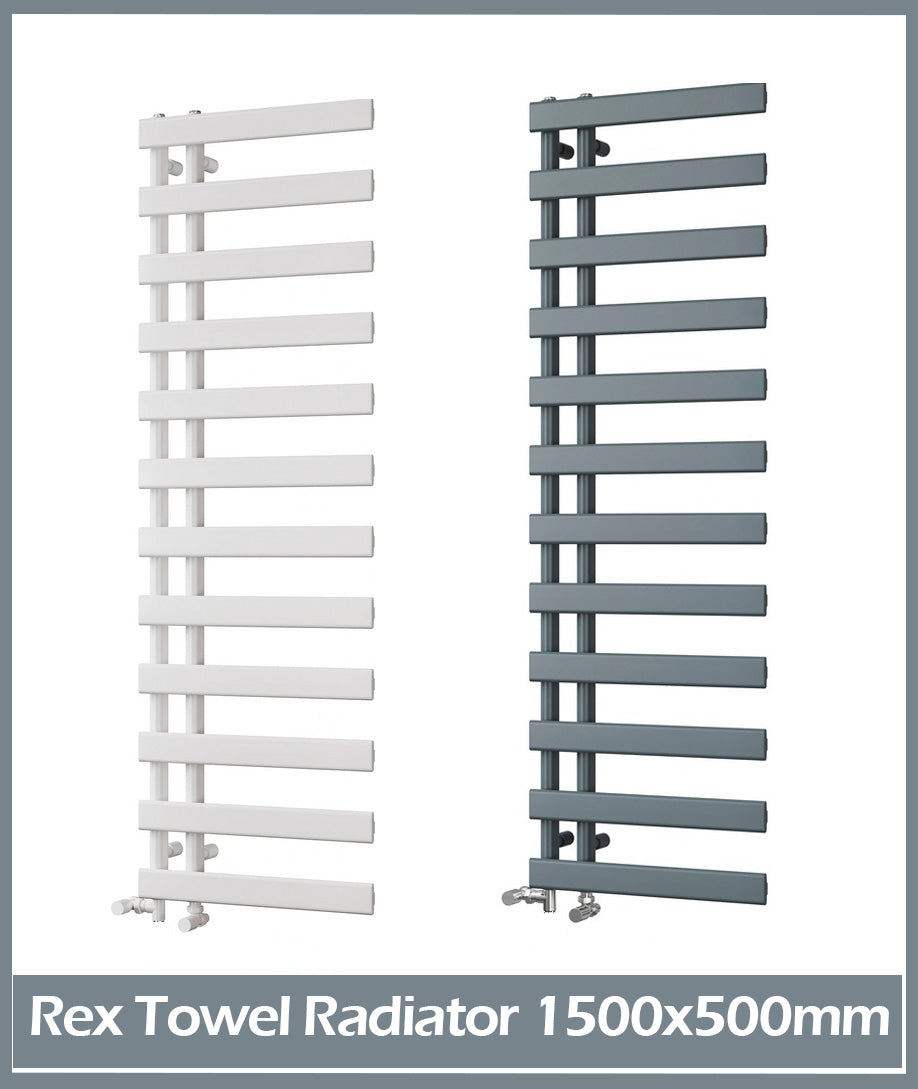 Designer bathroom radiator and towel rail flat panel 1500x500mm