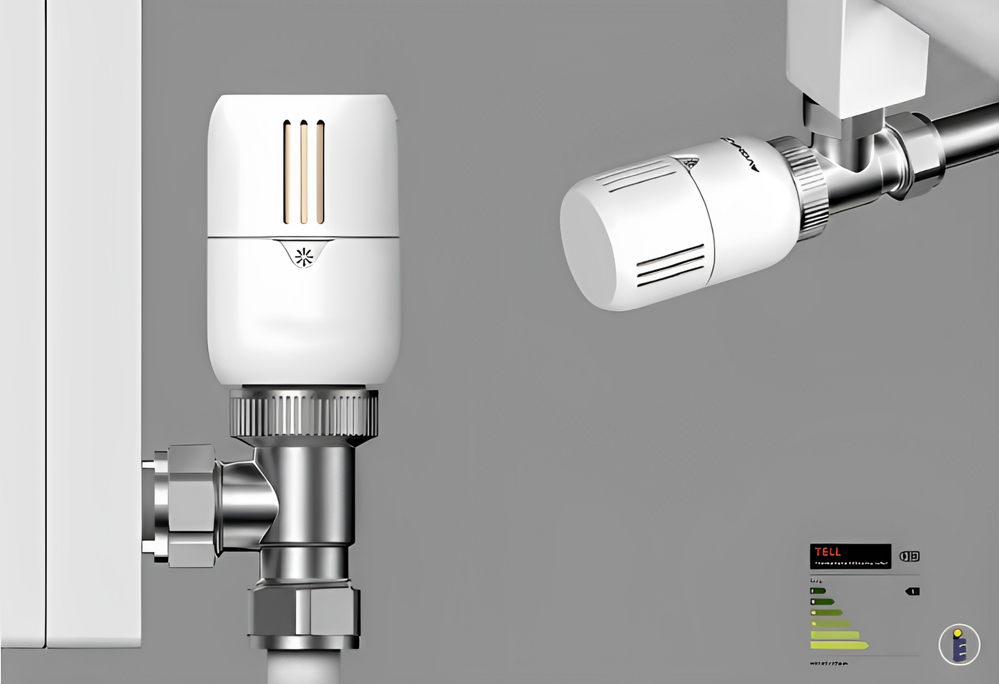 Rex Thermostatic TRV Radiator Valves 1/2" x 15mm Angled