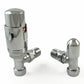 Chrome Angled Thermostatic Radiator Valve Pack - 15mm