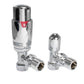 Chrome Angled Thermostatic Radiator Valve Pack - 15mm